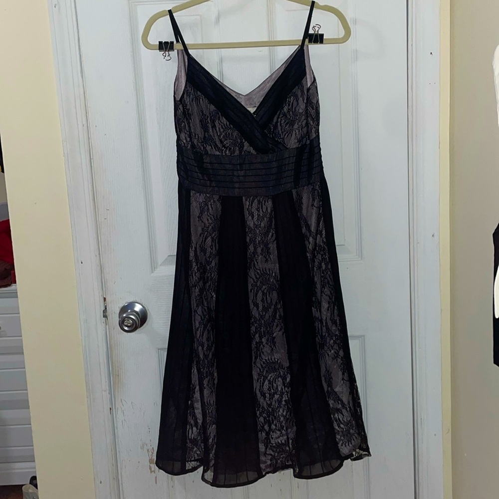 Loft Black Lace Midi Dress